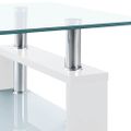 vidaXL Konferenčný stolík biely a priehľadný 95x55x40 cm tvrdené sklo