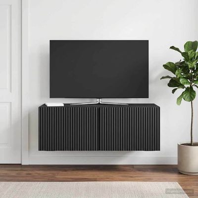 vidaXL Nástenná TV skrinka 78,5 x 31 x 30 cm Čierna Kompozitné drevo