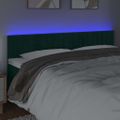 vidaXL Čelo postele s LED tmavozelené 200x5x78/88 cm zamat