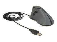 Vertikálna myš - ergonomická - pre pravákov - optická - 5 tlačidiel - káblová - USB - sivá, čierna - maloobchod
