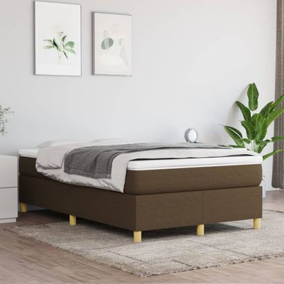 vidaXL Posteľný rám s boxspringom tmavohnedá 120x200 cm látka
