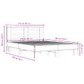 vidaXL Posteľný rám hnedý dub 140x190 cm kompozitné drevo a kov