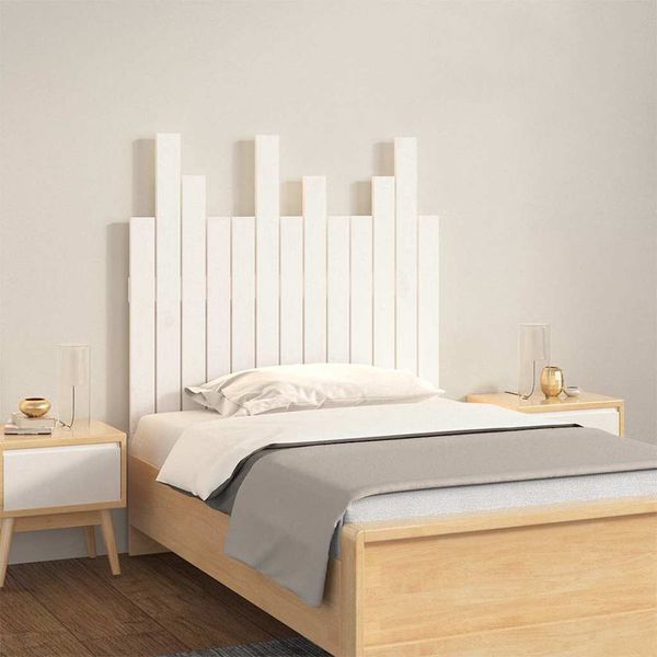 vidaXL Nástenné čelo postele biele 82,5x3x80 cm masívna borovica