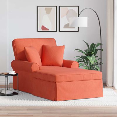 vidaXL Pufa s sukňou 3 pcs Červenooranžová Kordúrová tkanina