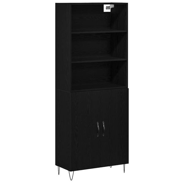vidaXL Highboard 2 pcs Čierny dub Kompozitné drevo