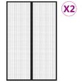 vidaXL Závesy proti hmyzu s magnetickými blokmi 2ks čierne 220x130 cm