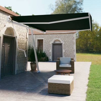 vidaXL Samostatne stojaca automatická markíza 500x350 cm antracitová