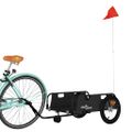 vidaXL Príves na bicykel, čierny, oxfordská látka, železo
