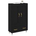 vidaXL Highboard Čierny dub 69,5 x 31 x 115 cm Kompozitné drevo