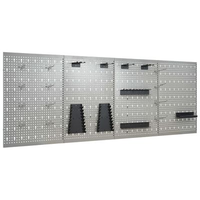 vidaXL Nástenné závesné panely na náradie 4 ks 40x58 cm oceľové