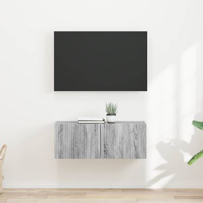 vidaXL TV nástenná skriňa Nástenný 2 pcs Sivý Sonoma 39 x 31 x 29,5 cm