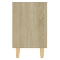 vidaXL Nočný stolík s nohami z masívneho dreva dub sonoma 40x30x50 cm