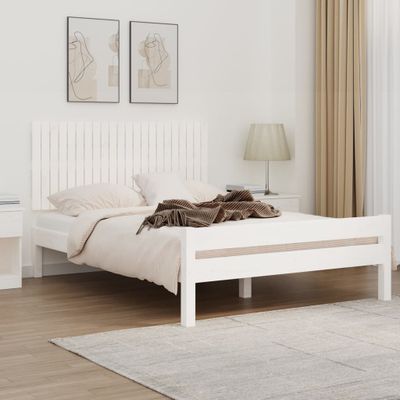 vidaXL Nástenné čelo postele biele 140x3x60 cm masívna borovica