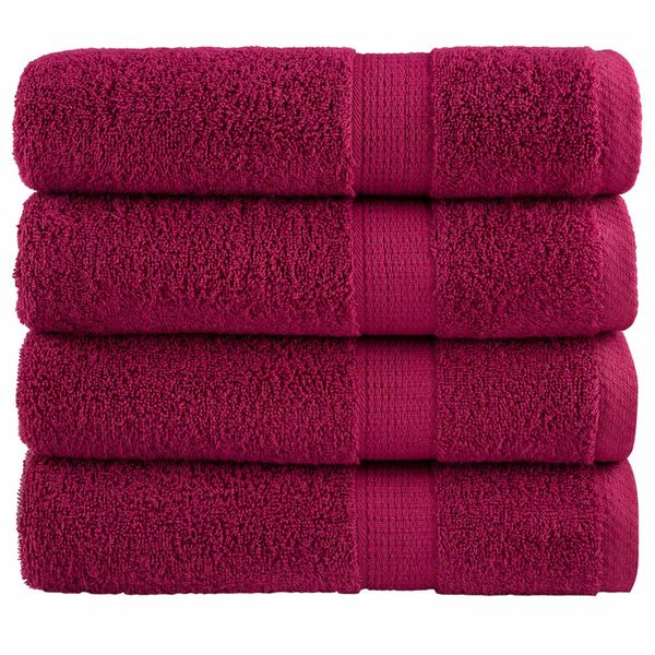 vidaXL Prémiové sprchové uteráky SOLUND 4 ks bordové 70x140cm 600 g/m2