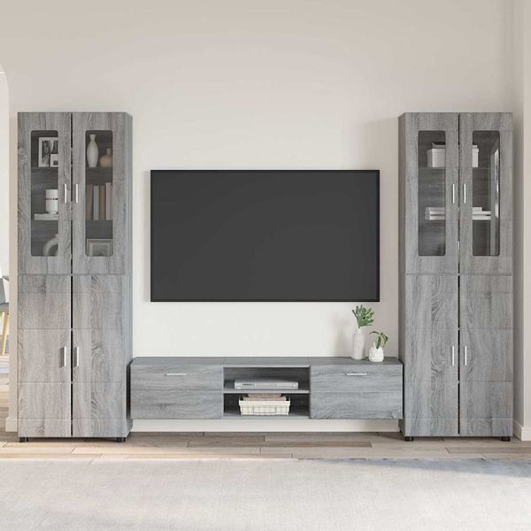 vidaXL Zostava TV skriniek FLORIN 3 pcs Sivý Sonoma Kompozitné drevo