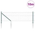 vidaXL Reťazová brána s hrotmi 10 x 0,6 m PVC potiahnutá oceľ Zelená