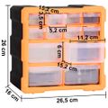 vidaXL Organizéry s 12 zásuvkami 2 ks 26,5x16x26 cm