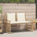 vidaXL Vonkajšia lavička 2 -Seater 116 x 55 x 82 cm Oceľ a poly ratan