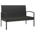 vidaXL Záhradná lavička s vankúšmi čierna 105 cm polyratan