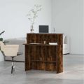 vidaXL Recepčný stôl dymový dub 100x40x104 cm kompozitné drevo