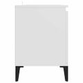 vidaXL TV stolík kovové nohy biely 103,5x35x50 cm