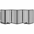 vidaXL Brána pre psa dvere sklad. 6-panel. čierna 300cm topoľové drevo