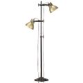 vidaXL Stojanová lampa s 2 podstavcami mosadzná E27 liatina železa