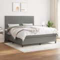 vidaXL Boxspring posteľ s matracom tmavosivá 160x200 cm látka