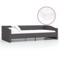 vidaXL Pohovka s matracom a USB tmavosivá látková 90x200 cm