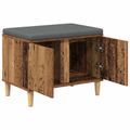 vidaXL Predsieňová lavica s vankúšom Staré drevo 60 x 38 x 46 cm