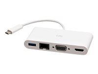 4K 30Hz - Biela - Dokovacia stanica - USB-C / Thunderbolt 3 - VGA, HDMI - 1GbE