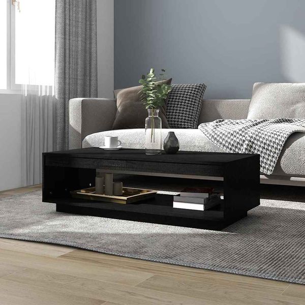 vidaXL Konferenčný stolík čierny 110x50x33,5 cm borovicový masív
