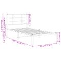 vidaXL Kovový rám postele s čelom biely 90x200 cm