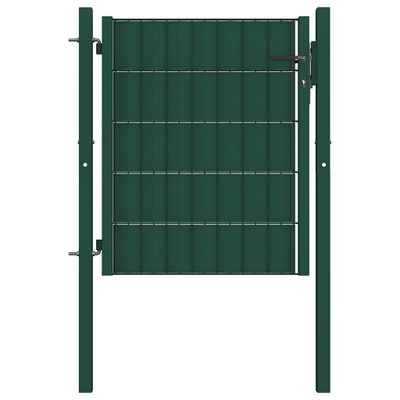 vidaXL Plotová brána PVC a oceľ 100x100 cm zelená