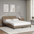 vidaXL Rám postele Dover kapučínový 140x200 cm umelá koža