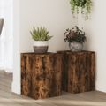 vidaXL Stojany na rastliny 2 ks dymový dub 25x25x35cm kompozitné drevo
