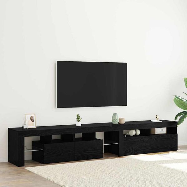 vidaXL TV skrinka 2 pcs Čierny dub 230 x 36,5 x 40 cm Kompozitné drevo