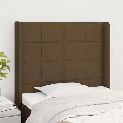 vidaXL Čelo postele so záhybmi tmavohnedé 103 x 16 x 118/128 cm látka