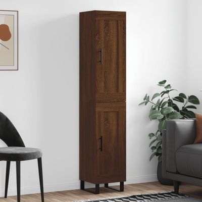 vidaXL Vysoká skrinka hnedý dub 34,5x34x180 cm spracované drevo