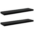 vidaXL Plávajúce nástenné police 2ks, lesklé čierne 90x23,5x3,8cm, MDF