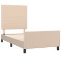vidaXL Posteľný rám s čelom kapučínový 80x200 cm umelá koža