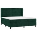 vidaXL Posteľný rám boxsping s matracom tmavozelený 160x200 cm zamat