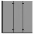 vidaXL Zábrana sprchy Čierna 130 x 138 cm ESG sklo a hliník