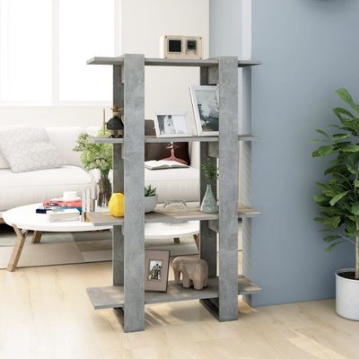 vidaXL Knižnica/deliaca stena betónová sivá 80x30x123,5 cm