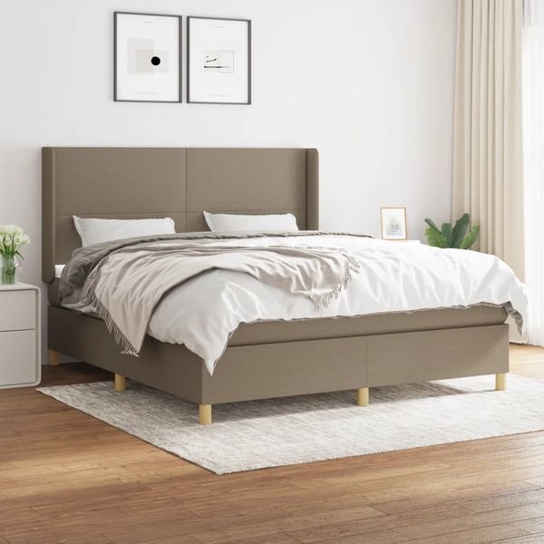 vidaXL Posteľný rám boxspring s matracom sivohned 180x200 cm látka