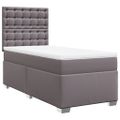 vidaXL Boxspring posteľ s matracom sivá 100x200 cm umelá koža