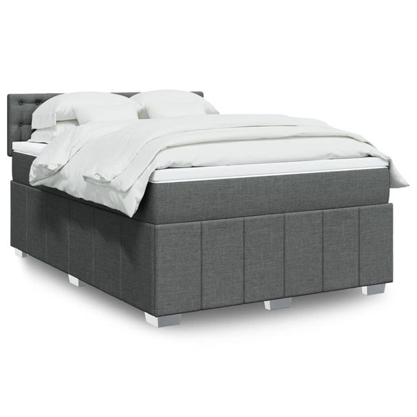 vidaXL Boxspring posteľ s matracom tmavosivá 160x200 cm látka