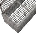vidaXL Vyvýšený záhon+mriežka, 3 nádoby 83x30x130 cm, polyratan, sivý