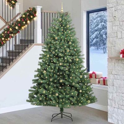 vidaXL Umelý Sklápací Vianočný Stromček Zelená 270 cm PVC a kov