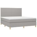 vidaXL Boxspring posteľ s matracom svetlosivá 100x200 cm látka